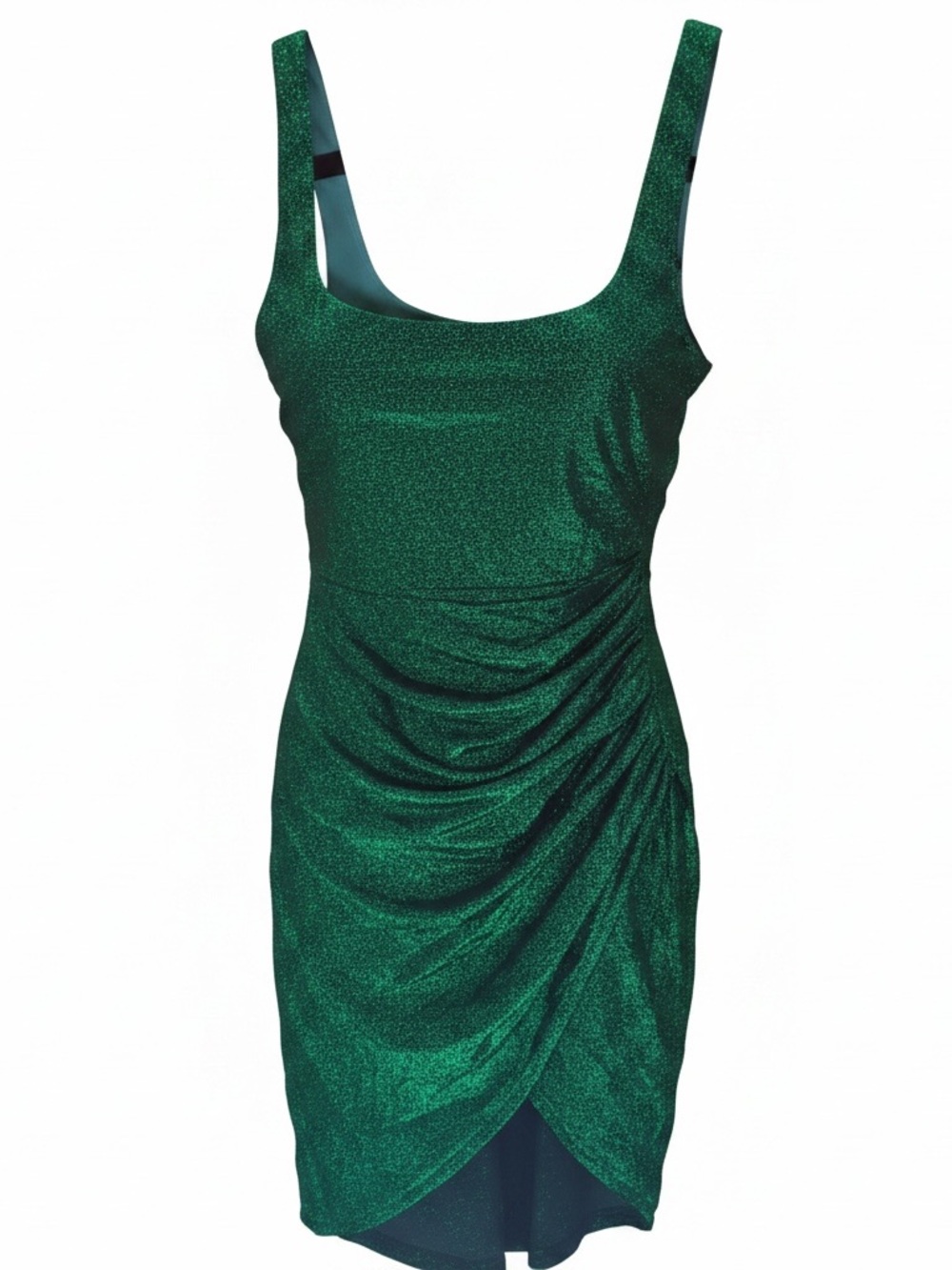 HALARA Emerald Green Shimmer Midi Dress